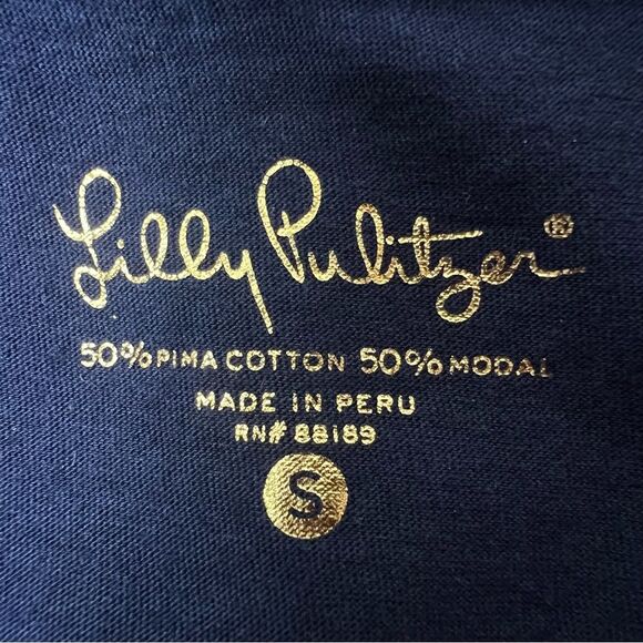 Lilly Pulitzer Navy Blue Shay Ruffled Tank Top S - Picture 4 of 5